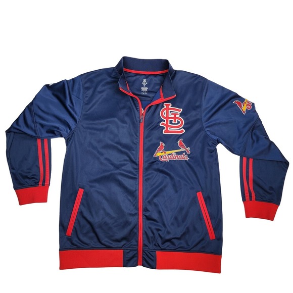 St Louis Cardinals Jacket Mens L Stichers Authentic Licensed - Picture 1 of 3